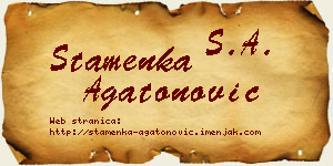 Stamenka Agatonović vizit kartica
